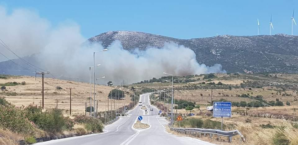 Πυρκαγιά τώρα στα Στύρα Ευβοίας