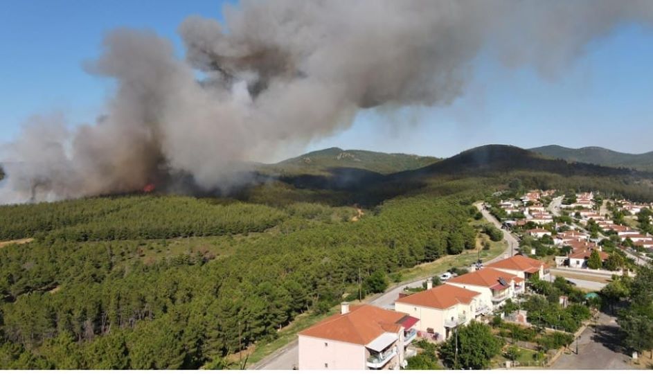 Πυρκαγιά σε δασική έκταση στην Δ.Ε. Σαπών Ροδόπης.