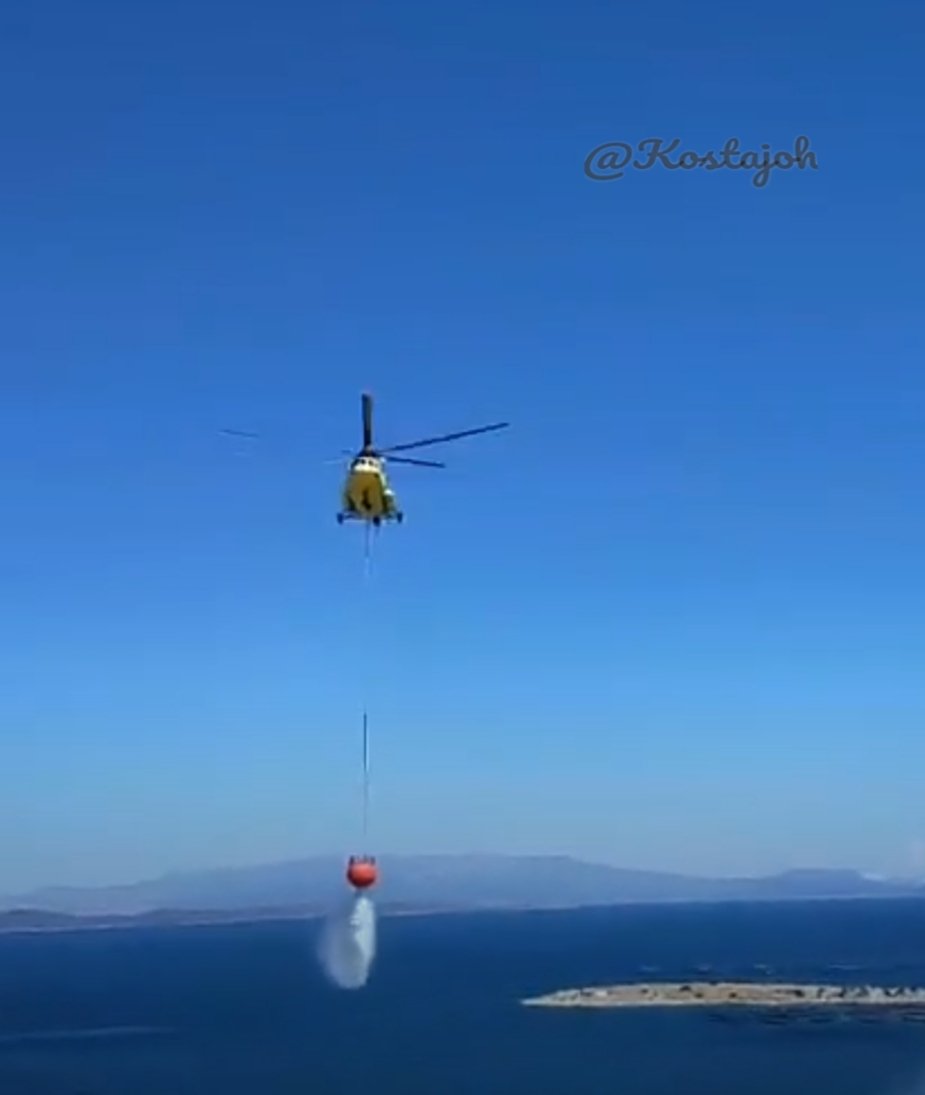 Mi-8 επιχειρεί σε πυρκαγιά στην Χίο