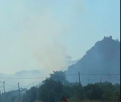 Πυρκαγιά στη Λακωνία - Αναζωπύρωση στην θέση Άγιος Κωνσταντίνος Χωσιαριου (Φώτο)