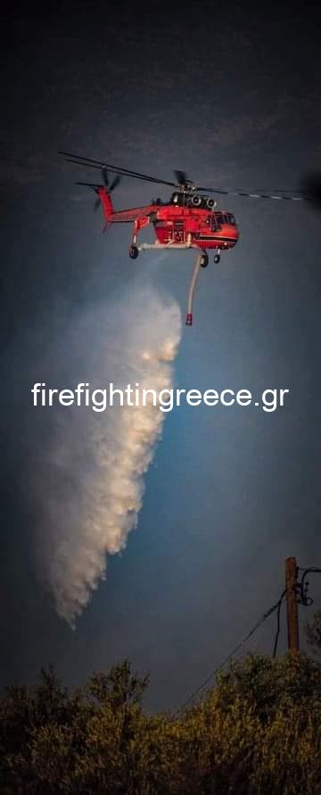Φωτογραφικό υλικό από τα εναέρια μέσα στην πυρκαγιά της Μεσσηνίας.