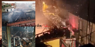 Καταστροφική πυρκαγιά στο Χανδρινού Πυλίας- Κάηκε ολοσχερώς μίνι μάρκετ