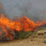 Πυρκαγια πλησιον του πεδιο βολης στην κορινθο