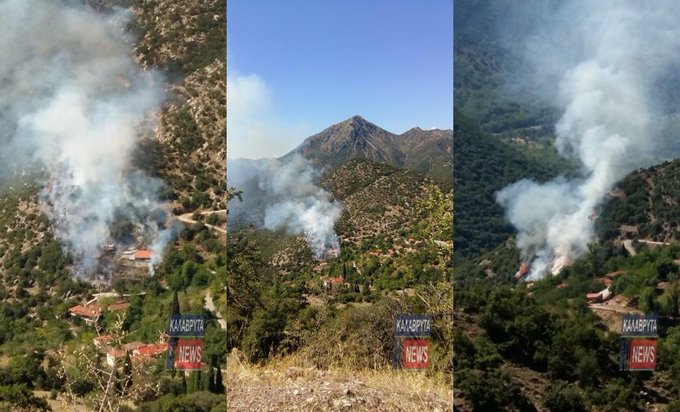 Πυρκαγιά σε δασική έκταση στην περιοχή Καστέλλι του δήμου Καλαβρύτων Αχαΐας