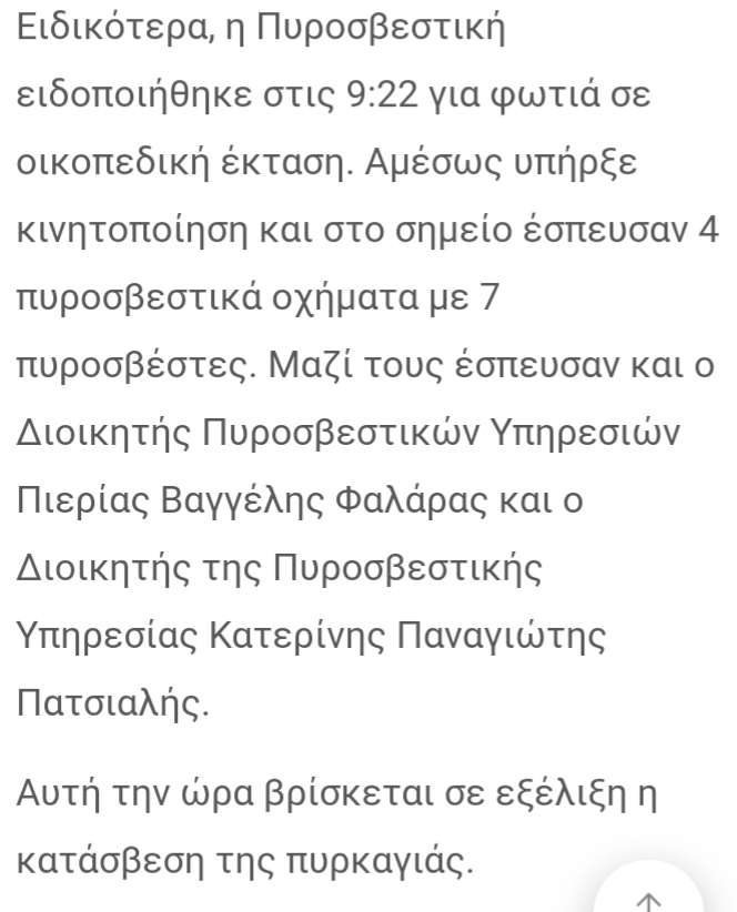 Πυρκαγιά σε οικοπεδικο χώρο στην Κατερίνη