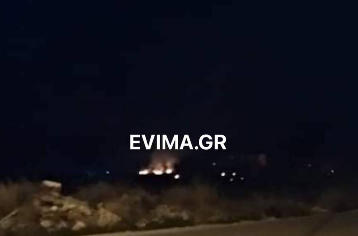 Πυρκαγιά κοντά σε σπίτια έξω από το Αλιβέρι