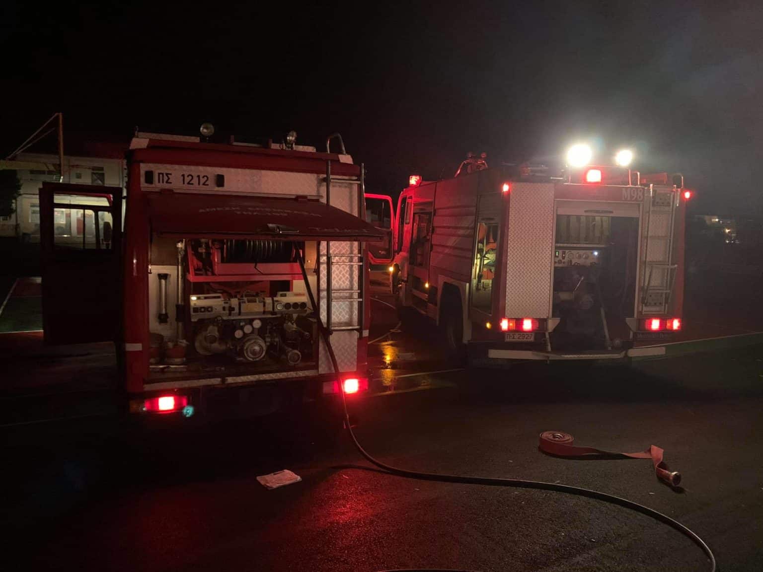 Μεγάλη κινητοποίηση για πυρκαγιά στο 4ο Γυμνάσιο Αγρίνιου (Φώτο)
