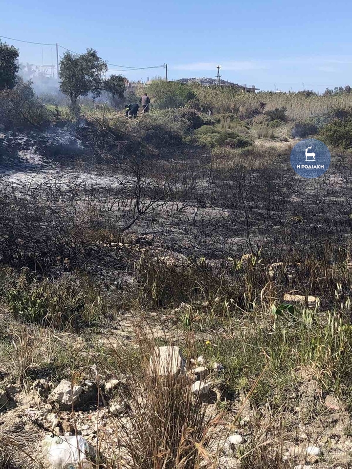 Ροδος-Πυρκαγιά σε χορτολιβαδική έκταση στο Φαληράκι (βίντεο)