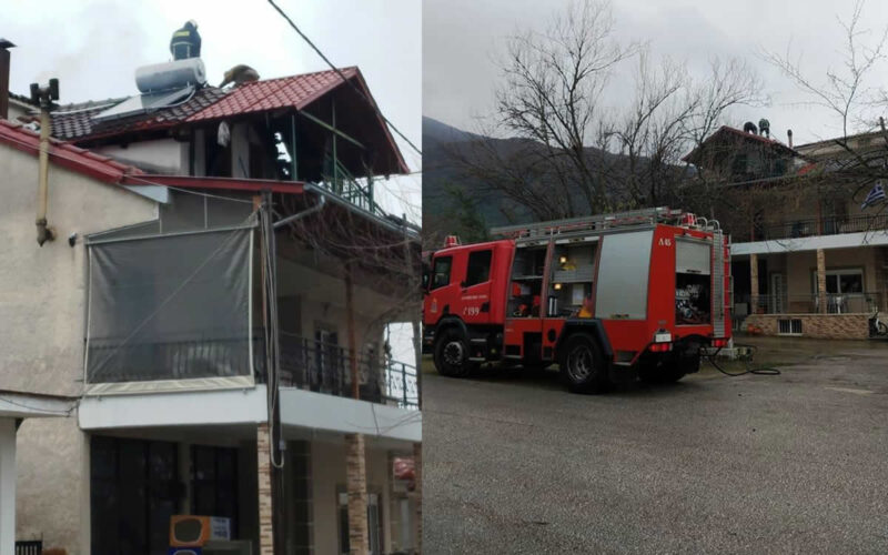 Φωτιά σε διώροφη οικία στο Μαυρομμάτι Θεσσαλίας