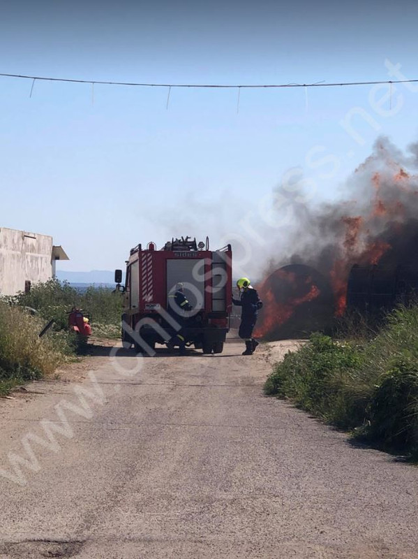 Πυρκαγιά στις εγκαταστάσεις της ΔΕΥΑΧ (Φώτο)