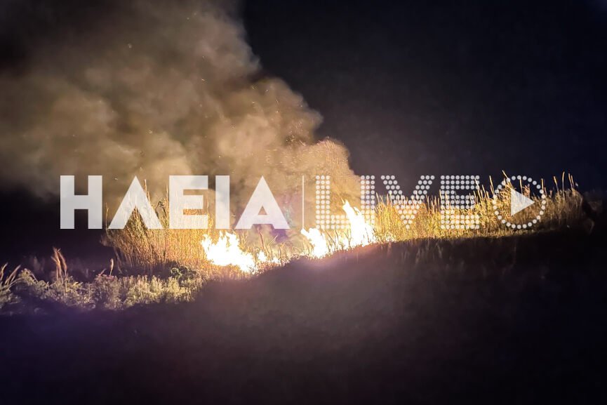 Νυχτερινή πυρκαγιά σε καλαμιώνες στην Κυλλήνη Ηλείας