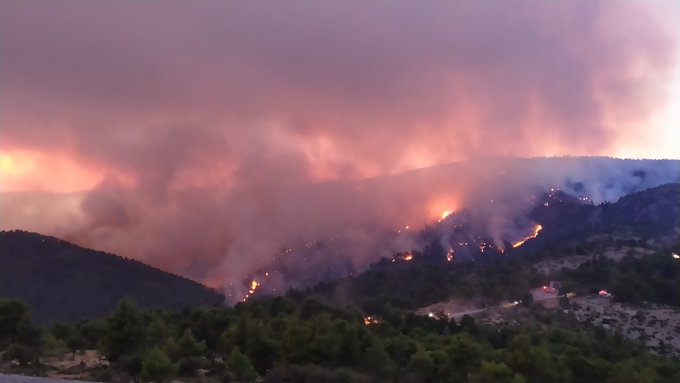 Πυρκαγιά σε χορτολιβαδική έκταση στα ψακουδια Χαλκιδικής
