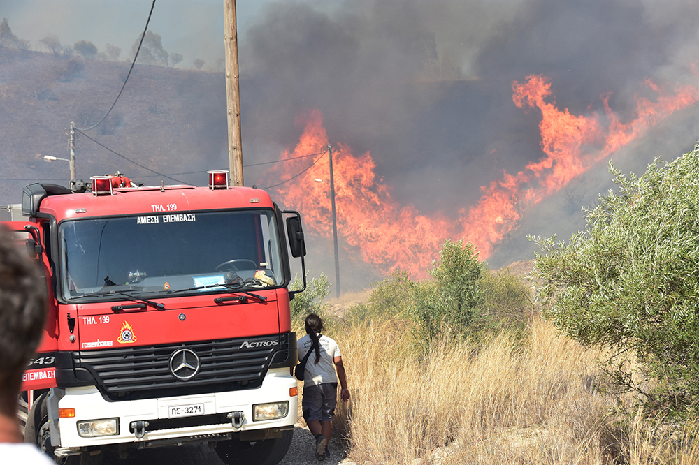 Πυρκαγιά σε χορτολιβαδική έκταση στην Βεργίνα Ημαθίας