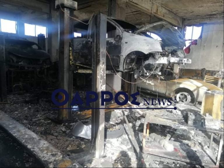 Καλαμάτα: Συνεργείο αυτοκινήτων καταστράφηκε ολοσχερώς απο πυρκαγιά.(Βίντεο)