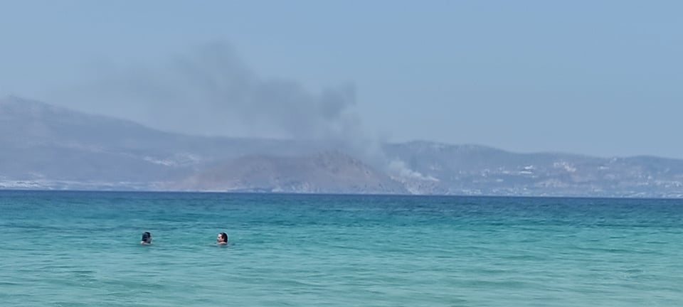 Πυρκαγιά ΤΩΡΑ σε χορτολιβαδική έκταση στην Πάρο (Φώτο)