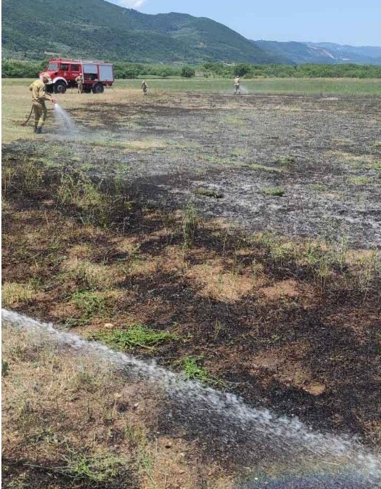 Πυρκαγιά σε χορτολιβαδική έκταση στον Άγιο Στέφανο Ξηρομέρου (φωτο)