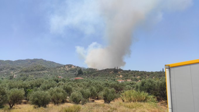 Πυρκαγιά ΤΩΡΑ σε δασική έκταση στη Ζήρια Αχαΐας - Με κατεύθυνση προς το χωριό το μετωπο