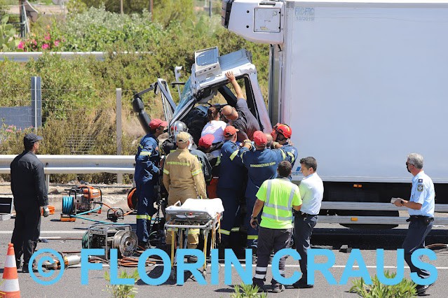 Τροχαίο ατύχημα με 2 νταλίκες στην εθνική οδό Αθηνών - Κορίνθου