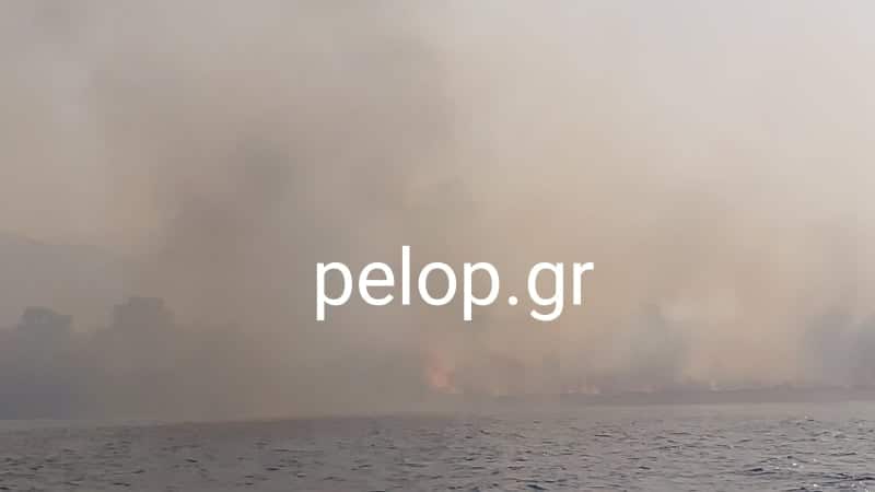 Συγκλονιστικές εικόνες απο την πυρκαγιά στην Αχαΐα - Ιδιωτικά σκάφη απομακρύνουν λουόμενους απο την παραλία