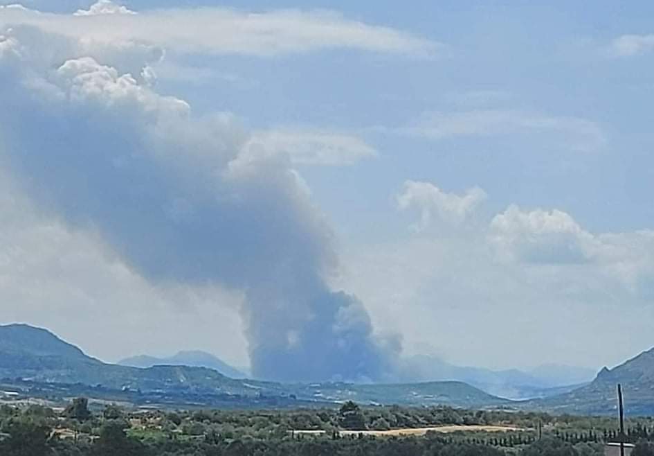 Δασική πυρκαγιά ΤΩΡΑ στο Καλέντζι Κορινθίας (Φωτο από το συμβάν)