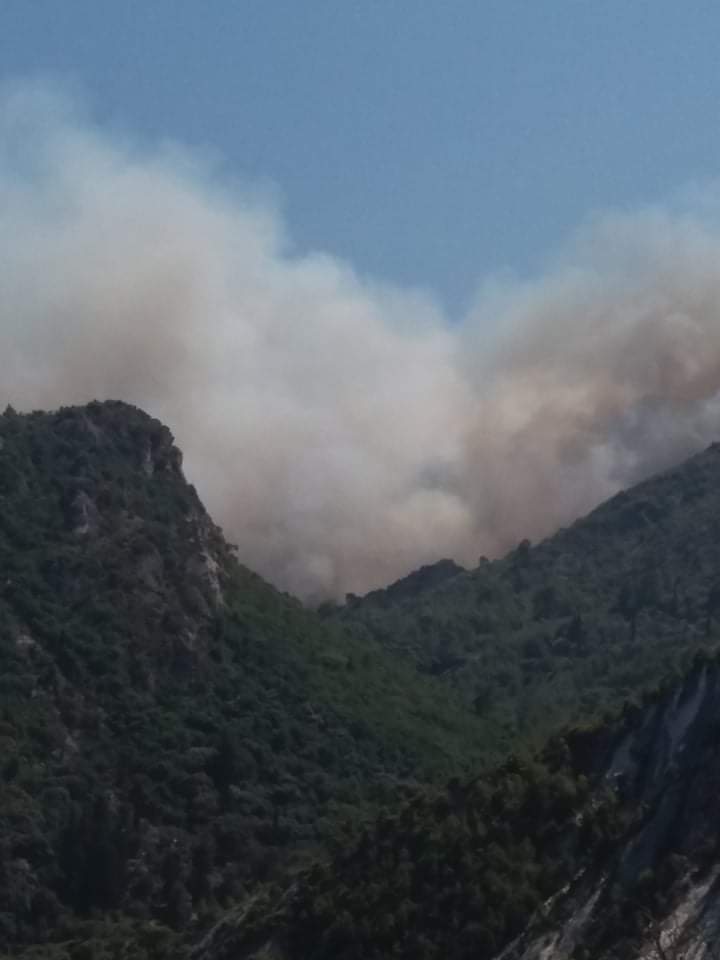 Πυρκαγιά ΤΩΡΑ σε δασική έκταση στην περιοχή Βουρλιώτες Σάμου (Φώτο)