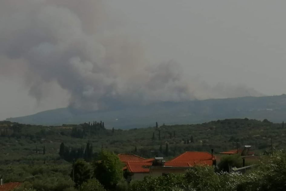 Μεγάλη πυρκαγιά ΤΩΡΑ σε δασική έκταση στην περιοχή Βασιλίτσι Μεσσηνίας