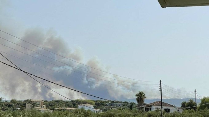 Μεγάλη πυρκαγιά ΤΩΡΑ σε δασική έκταση στην περιοχή Βασιλίτσι Μεσσηνίας