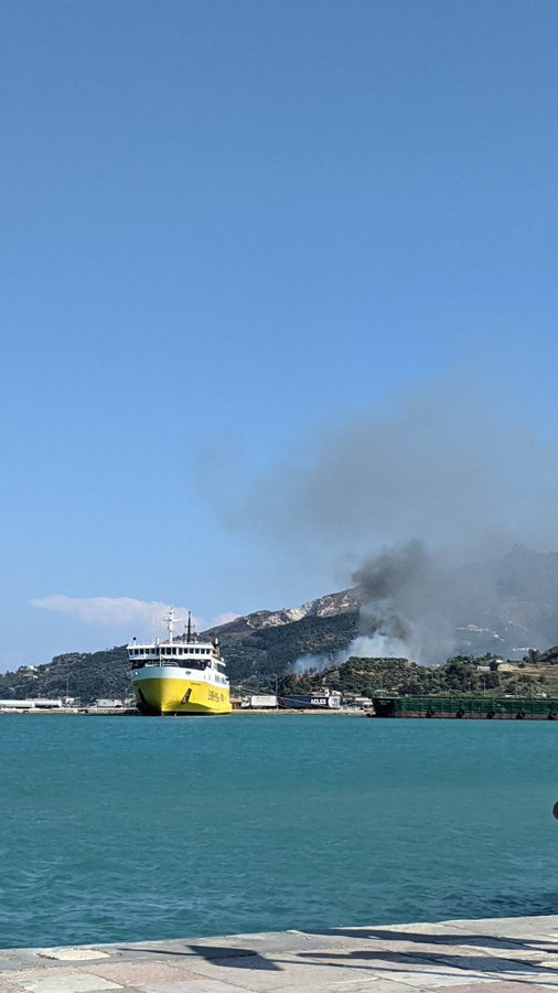 Πυρκαγιά σε χαμηλή βλάστηση στην περιοχή Αργάσι Ζακύνθου (Φώτο)