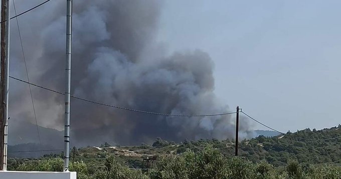 Πυρκαγιά ΤΩΡΑ σε δασική έκταση στην Παντάνασσα Ρόδου (Φώτο)