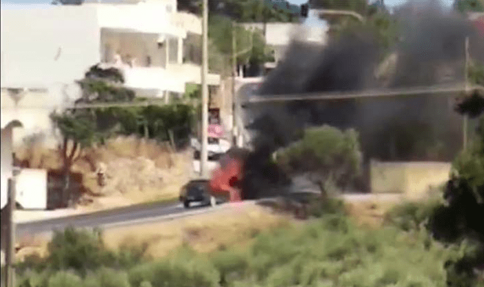 Πυρκαγιά σε αυτοκίνητο στην περιοχή Γούρνες Ηρακλείου