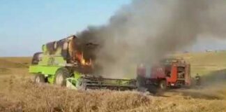 Πυρκαγιά σε γεωργικό μηχάνημα