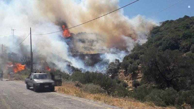 Δύο πυρκαγιές σε εξέλιξη στις περιοχές Αγ.Γαλήνη & Αγ.Βαρβάρας στην Κρήτη