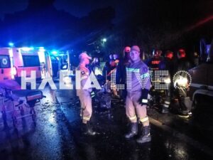 Πατρών - Πύργου: Σφοδρή μετωπική με τρεις τραυματίες στη Ν. Μανωλάδα.(φωτό-βίντεο)