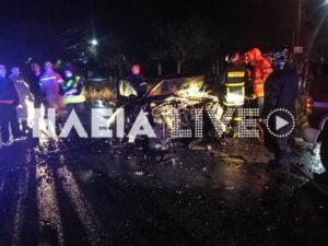 Πατρών - Πύργου: Σφοδρή μετωπική με τρεις τραυματίες στη Ν. Μανωλάδα.(φωτό-βίντεο)