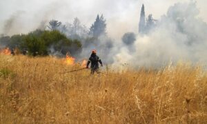Πυρκαγιά σε οικοπεδικό χώρο στην Θεσσαλονίκη