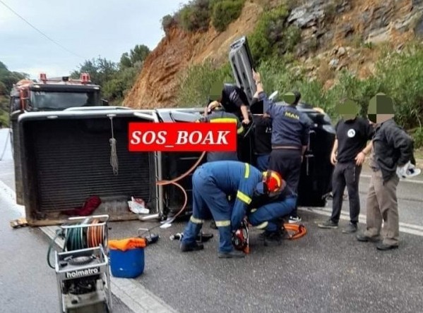 ΒΟΑΚ –Σοβαρό τροχαίο με εγκλωβισμένους στην Κρήτη (Φωτό)