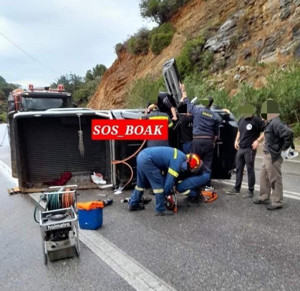 ΒΟΑΚ –Σοβαρό τροχαίο με εγκλωβισμένους στην Κρήτη (Φωτό)