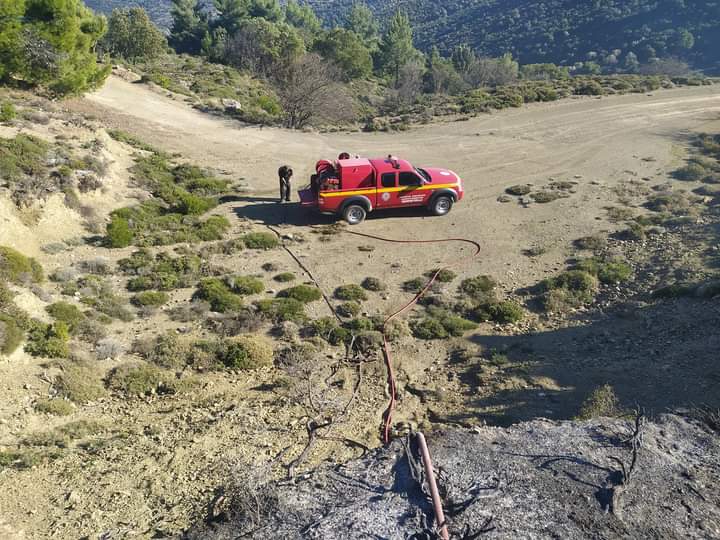 Πυρκαγιά σε δασική έκταση στην Παρθένη Εύβοιας (Φωτό)