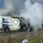 Φωτιά σε φορτηγάκι στο Συκούριο Λάρισας (Φωτό)