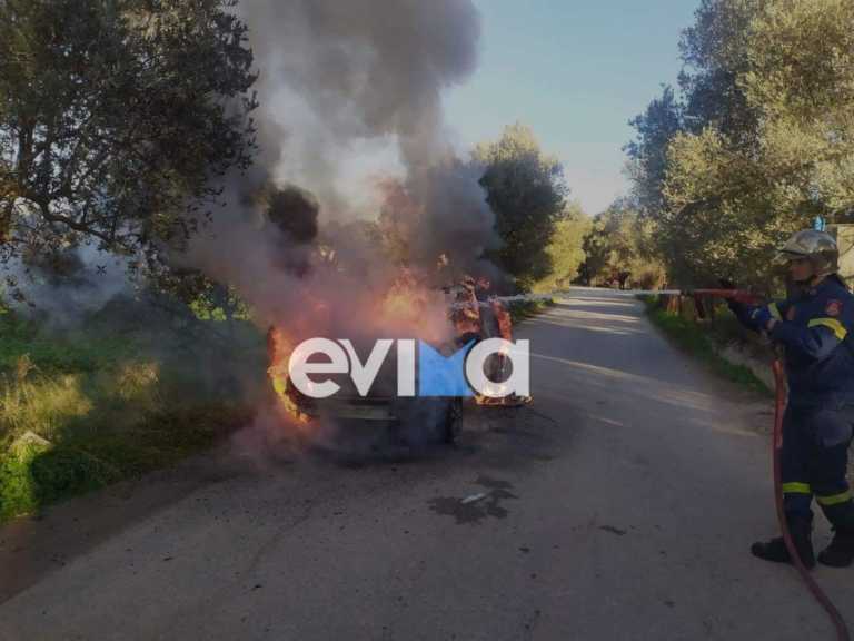Εύβοια: Πυρκαγιά σε αυτοκίνητο στο Αφράτι (Φωτό)