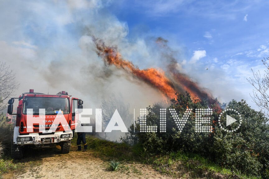 Λαντζόι Πύργου: Μαίνεται η πυρκαγιά - Στάχτη δεκάδες στρέμματα αγροτοδασικής έκτασης