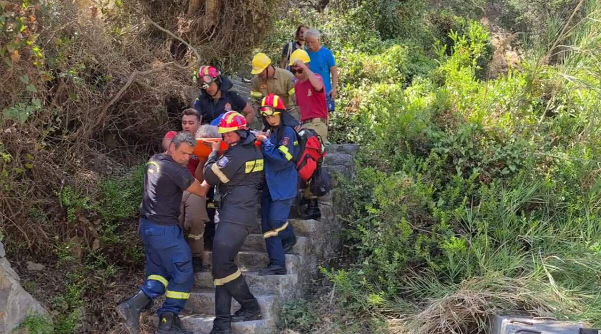 Ολοκληρώθηκε η ανάσυρση εν ζωή περιπατήτριας, από το φαράγγι του Ενιπέα στην περιοχή Πόρτες Ολύμπου