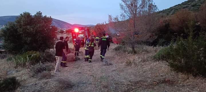 Πυρκαγιά σε χορτολιβαδική έκταση στην Άνω Γλυφάδα (Φωτό)