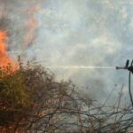 Πυρκαγιά εκδηλώθηκε κοντά σε σπίτια την Λαμία