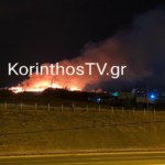 Πυρκαγιά στο πεδίο βολής στην Κόρινθο (Βίντεο)