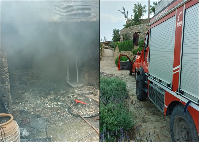 Πυρκαγιά σε πολυτελή βίλα στη Μύκονο (Φωτό)