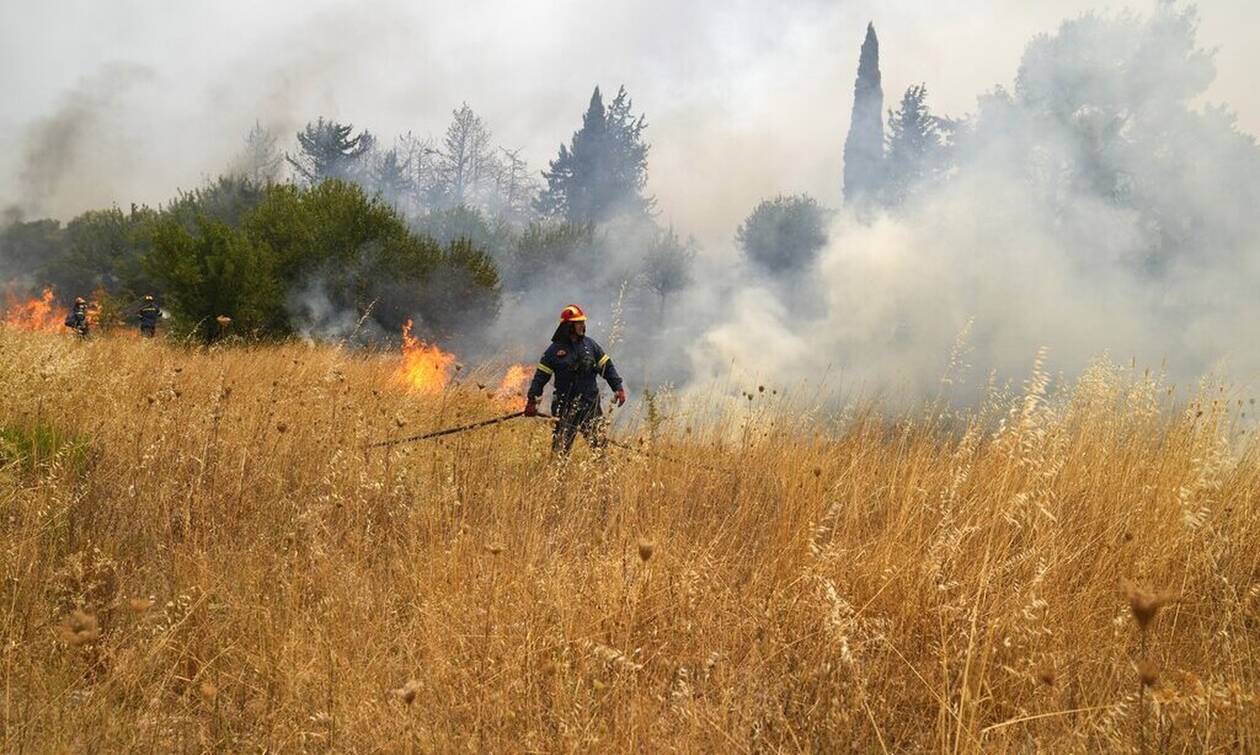 Πυρκαγιά εν υπαίθρω στο Κορωπί Αττικής