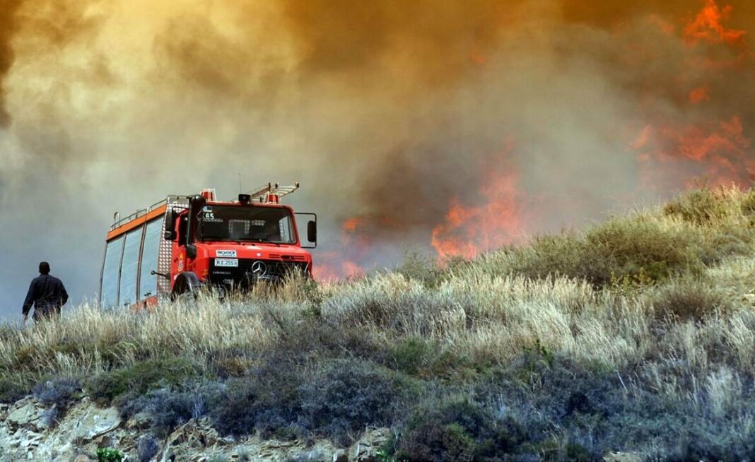 Πυρκαγιά στο πεδίο βολής στις Γλαφυρές Μαγνησίας