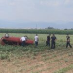 Τροχαίο ατύχημα με όχημα το οποίο προσγειώθηκε ανάποδα μέσα στα χωράφια στην Αμμουδιά Σερρών