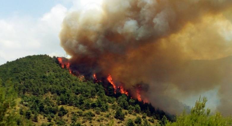 Μεγάλη πυρκαγιά στην περιοχή Φλόκα Δυτικής Αχαΐας